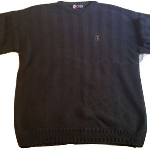 Chaps Ralph Lauren Hand Framed Black Crew Neck